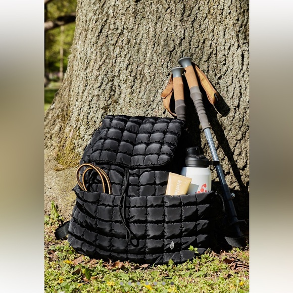 Free People Black Quilted Hiker Backpack - Picture 2 of 7